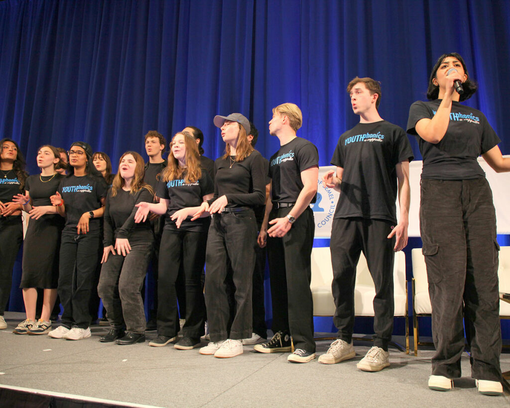 Youth Phonics a capella singing group welcoming us into the ballroom